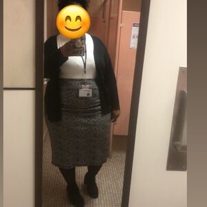 14th & Union Black White Knit Pencil Skirt Size 3X Plus